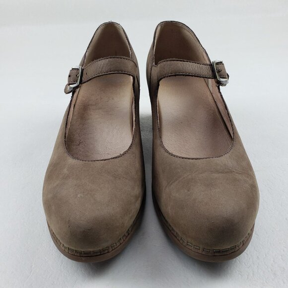 Dansko Harlo Mary Jane Heel Womens 11.5-12 42 EU Brown Suede Buckle Chunky Pump - Picture 6 of 14